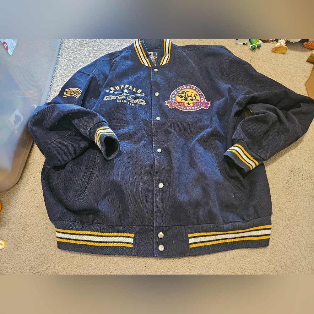 Bigboy Gear Buffalo Soldiers National Museum Varsity American Heroes Jacket 2XL.